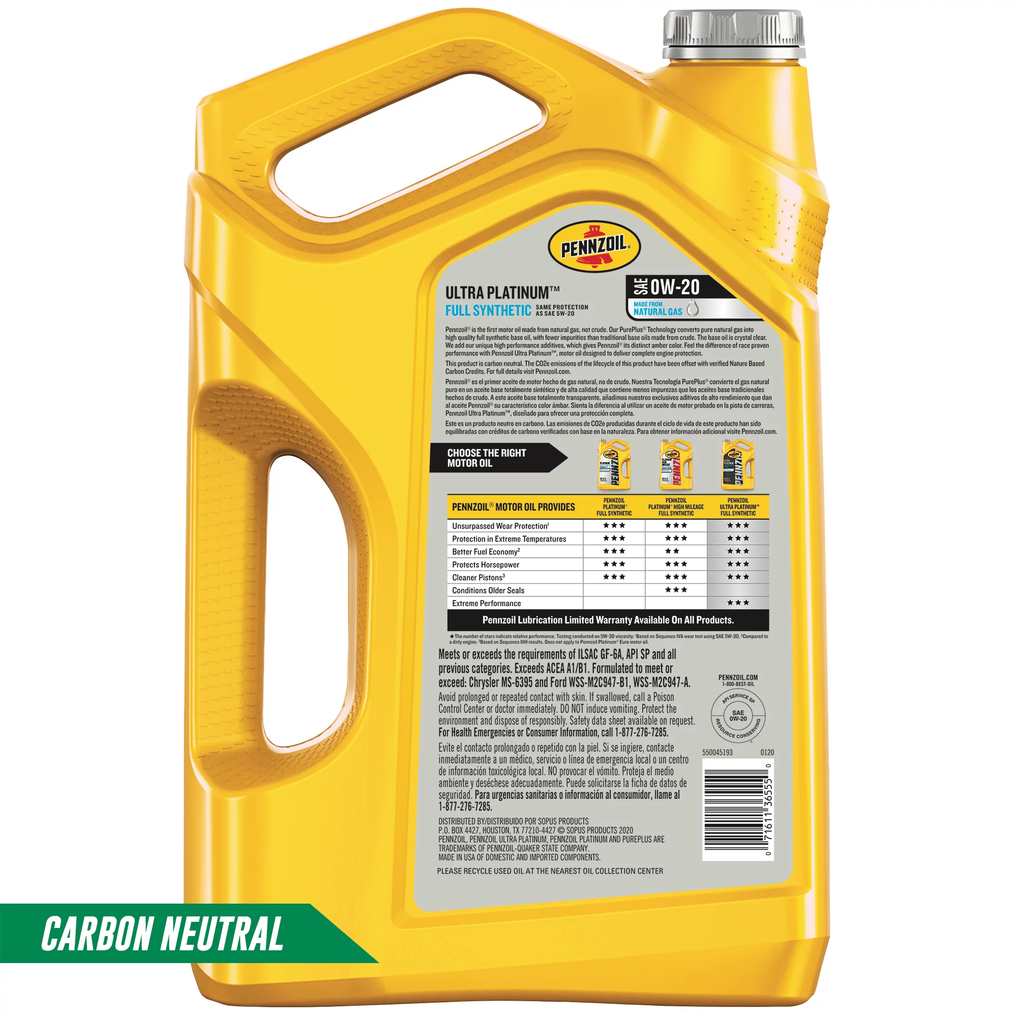 Pennzoil Ultra Platinum 0W-20 -2