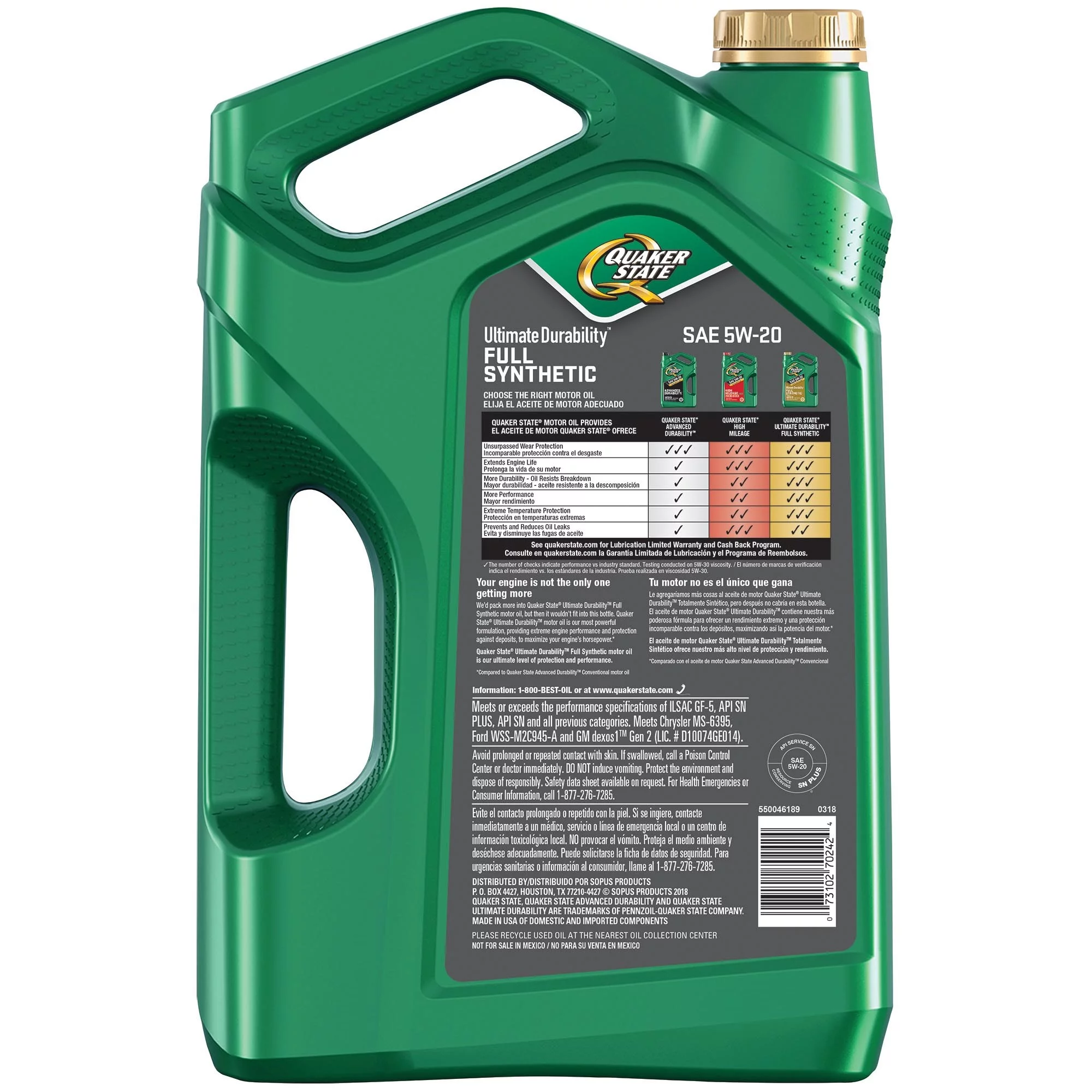 Quaker State Ult Dur 5W-20 Full Syn GF-5 – 2